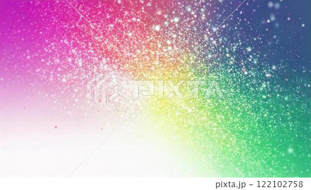 幻想的で虹色のパーティクル粒子キラキラ背景 幻想的で虹色のパーティクル粒子キラキラ背景 122102758