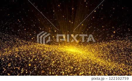 金色のパーティクルライト素材 122102759