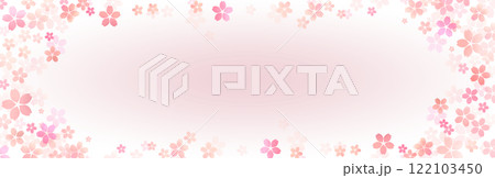 春の水彩の桜　横長フレーム2 122103450