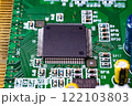 コンピューターマザーボードの高解像度クローズアップ写真 122103803