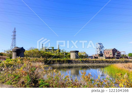 秋晴れを背景に「明治日本の産業革命遺産」周辺風景　万田坑ステーション(荒尾市) 122104166