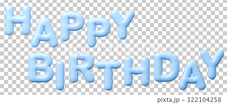 3D image_balloon_HAPPY BIRTHDAY_light blue 3D image_balloon_HAPPY BIRTHDAY_light blue 122104258