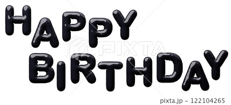 3D画像_風船_HAPPY BIRTHDAY_黒 3D画像_風船_HAPPY BIRTHDAY_黒 122104265