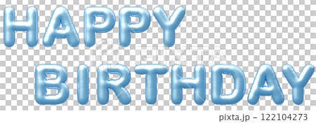 3D image_balloon_HAPPY BIRTHDAY_light blue 3D image_balloon_HAPPY BIRTHDAY_light blue 122104273