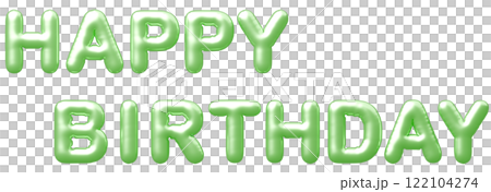 3D image_balloon_HAPPY BIRTHDAY_yellow green 122104274