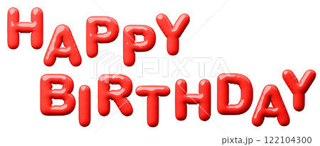 3D画像_風船_HAPPY BIRTHDAY_赤 3D画像_風船_HAPPY BIRTHDAY_赤 122104300