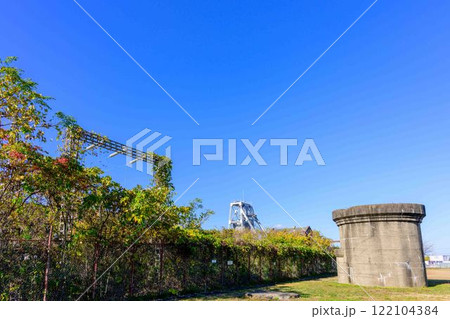 秋晴れを背景に「明治日本の産業革命遺産」周辺風景　万田坑ステーション(荒尾市) 122104384