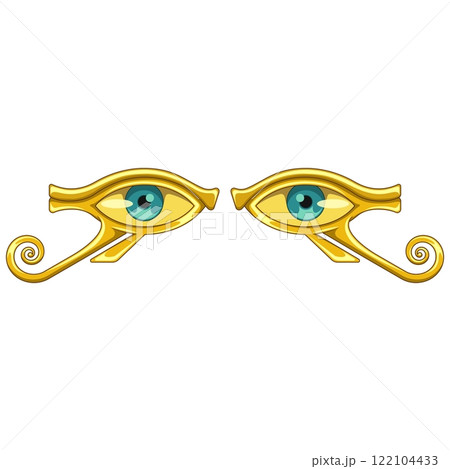Eye of the god Horus, Egyptian protection amulet 122104433