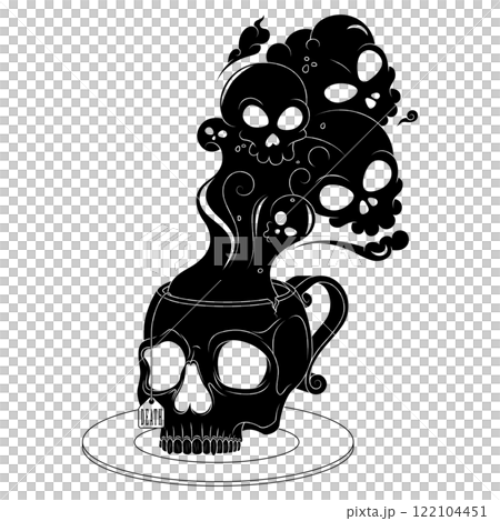 Skull Shaped Tea Cup With Toxic Death Smoke 122104451
