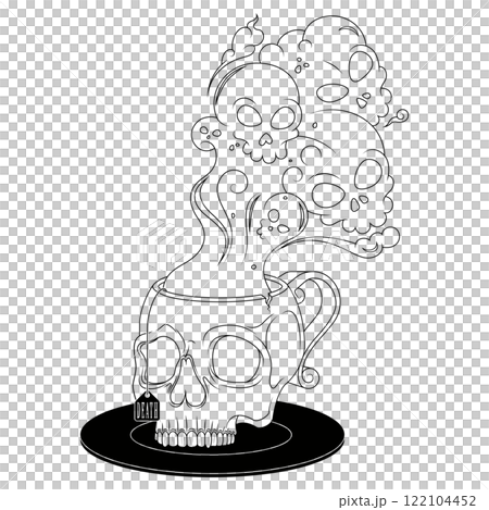Skull Shaped Tea Cup With Toxic Death Smoke 122104452