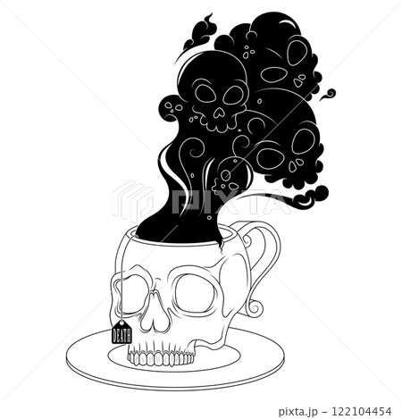 Skull Shaped Tea Cup With Toxic Death Smoke 122104454