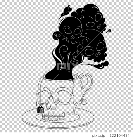 Skull Shaped Tea Cup With Toxic Death Smoke 122104454