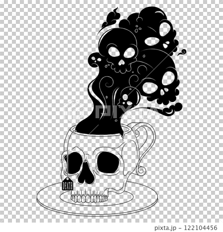 Skull Shaped Tea Cup With Toxic Death Smoke 122104456