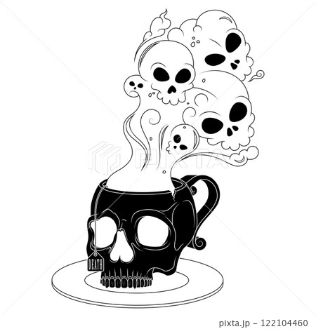 Skull Shaped Tea Cup With Toxic Death Smoke Skull Shaped Tea Cup With Toxic Death Smoke 122104460