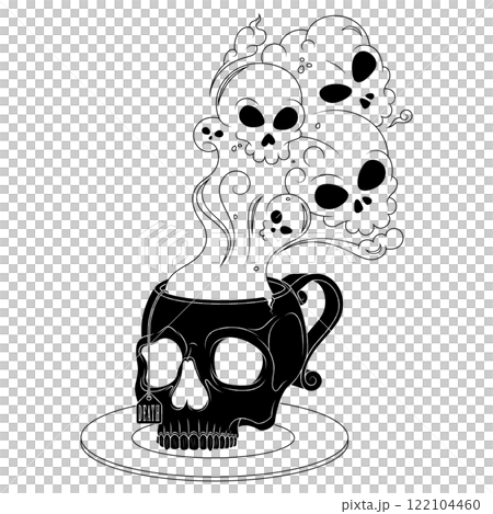 Skull Shaped Tea Cup With Toxic Death Smoke Skull Shaped Tea Cup With Toxic Death Smoke 122104460