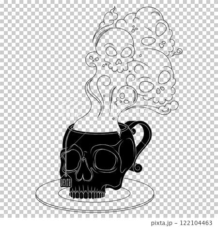 Skull Shaped Tea Cup With Toxic Death Smoke 122104463