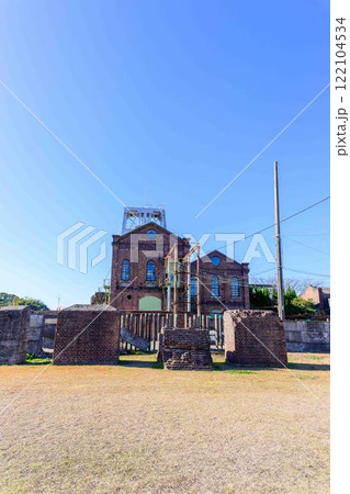 秋晴れを背景に「明治日本の産業革命遺産」周辺風景　万田坑ステーション(荒尾市) 122104534