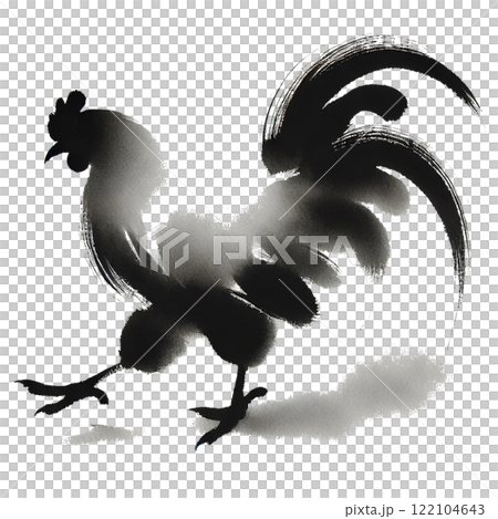 雞水墨畫插畫 雞水墨畫插畫 122104643
