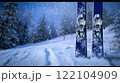 スキー板と雪景色 122104909