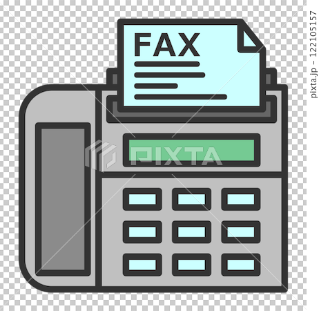 Illustration of a fax machine for writing and sending/receiving text Illustration of a fax machine for writing and sending/receiving text 122105157