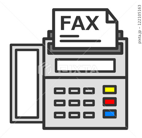 文章を記入して送受信するファックスのイラスト 122105163