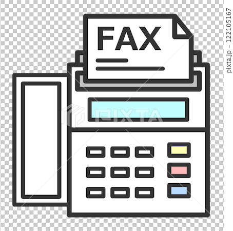 文章を記入して送受信するファックスのイラスト 文章を記入して送受信するファックスのイラスト 122105167