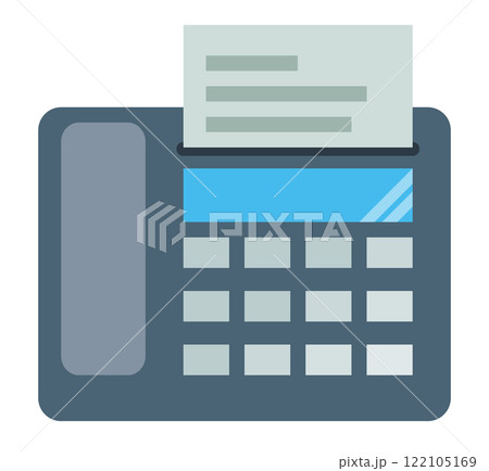 文章を記入して送受信するファックスのイラスト 122105169