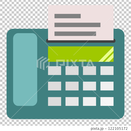 Illustration of a fax machine for writing and sending/receiving text 122105172