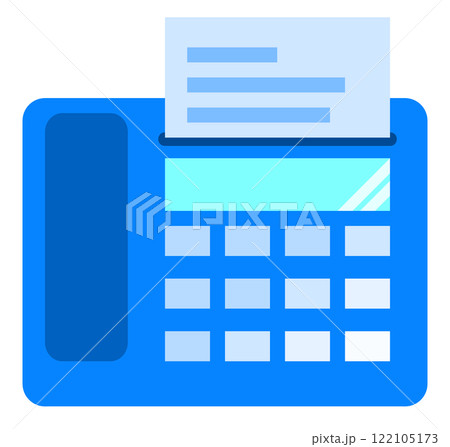 文章を記入して送受信するファックスのイラスト 122105173