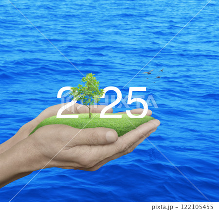 Happy new year 2025 ecological cover concept Happy new year 2025 ecological cover concept 122105455