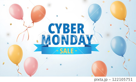 Cyber Monday Sale blue background 122105751