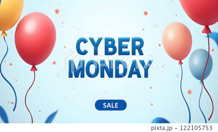 Cyber Monday Sale blue background 122105753