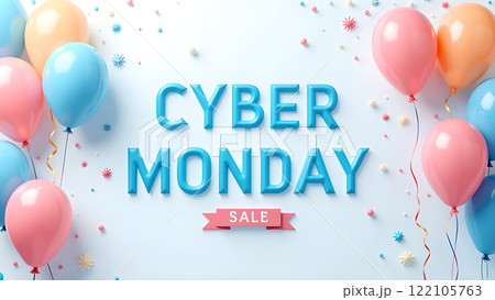 Cyber Monday Sale blue background 122105763