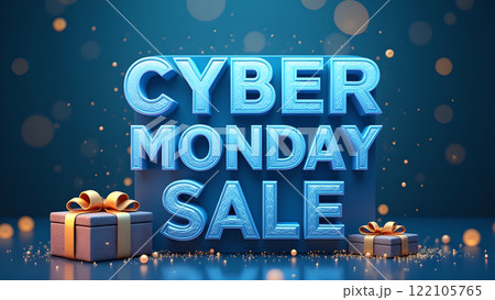 Cyber Monday Sale blue background 122105765