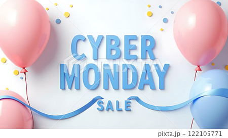 Cyber Monday Sale blue background 122105771