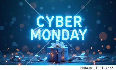 Cyber Monday Sale blue background 122105772