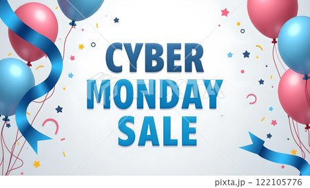 Cyber Monday Sale blue background 122105776