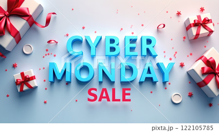 Cyber Monday Sale blue background 122105785