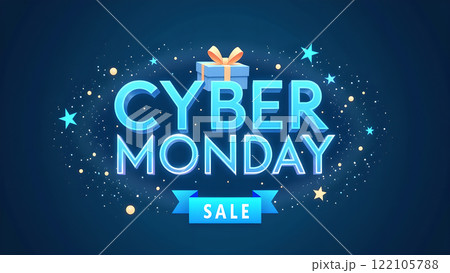 Cyber Monday Sale blue background 122105788