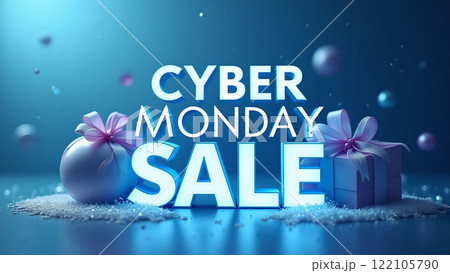 Cyber Monday Sale blue background 122105790