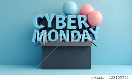 Cyber Monday Sale blue background 122105795