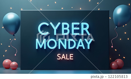 Cyber Monday Sale blue background 122105813