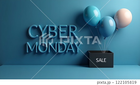 Cyber Monday Sale blue background 122105819