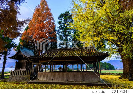津留年之神社とイチョウ『津留年之神社（つるのしのかみしゃ）』 122105849