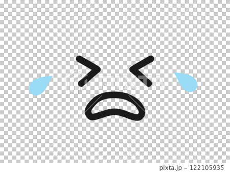 手描き風の涙を流しながら泣く顔文字アイコン 手描き風の涙を流しながら泣く顔文字アイコン 122105935