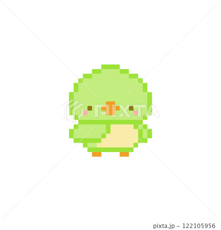 黄緑小鳥のドット絵 122105956