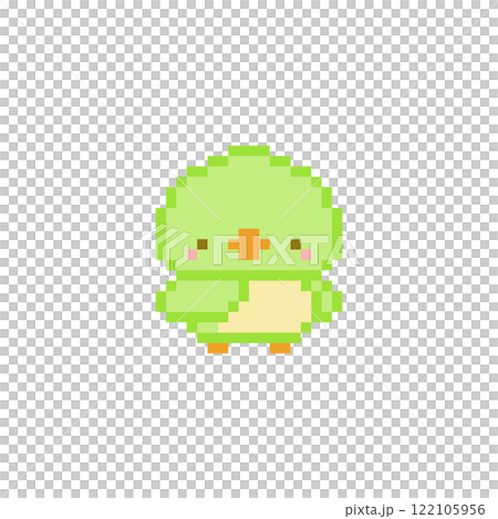 Yellow-green bird pixel art 122105956