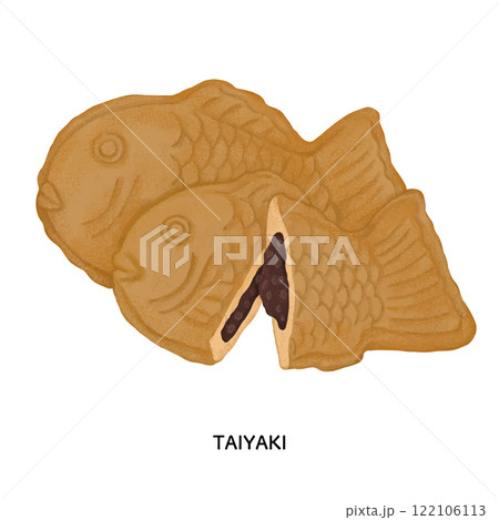 和菓子＿たい焼きののイラスト　色鉛筆タッチ 122106113