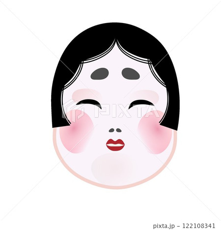 お多福の顔のイラスト 122108341