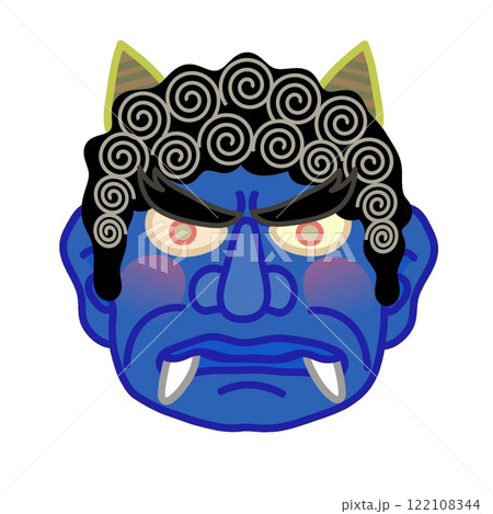 青鬼の顔のイラスト 122108344